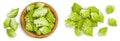 Romanesco broccoli cabbage or Roman Cauliflower isolated on white background. Top view. Flat lay Royalty Free Stock Photo