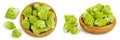 Romanesco broccoli cabbage or Roman Cauliflower isolated on white background with. Top view. Flat lay Royalty Free Stock Photo