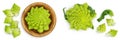 Romanesco broccoli cabbage or Roman Cauliflower isolated on white background. Top view. Flat lay Royalty Free Stock Photo