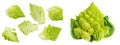 Romanesco broccoli cabbage or Roman Cauliflower isolated on white background . Top view. Flat lay Royalty Free Stock Photo