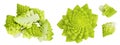 Romanesco broccoli cabbage or Roman Cauliflower isolated on white background. Top view. Flat lay Royalty Free Stock Photo