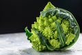 Romanesco broccoli close up. The fractal vegetable is known for it`s connection to the fibonacci sequence and the golden ratio.