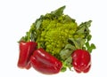 Romanesco broccoli with red peppers Royalty Free Stock Photo