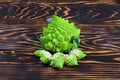 Romanesco cabbage on dark background, top view Royalty Free Stock Photo