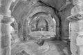 Romanesque abbey in Ribeira Sacra. San Pedro de Rocas. Galicia Royalty Free Stock Photo