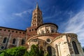 Romanesque Basilica of Saint Sernin with bell tower, Toulouse, France Royalty Free Stock Photo