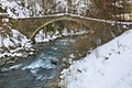 Romanesque bridge in La Margineda. Principality of Andorra Royalty Free Stock Photo