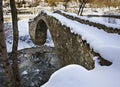 Romanesque bridge in La Margineda. Principality of Andorra Royalty Free Stock Photo