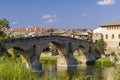 Romanesque bridge Puente la Reina, Gares, Navarre, Spain Royalty Free Stock Photo