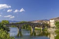 Romanesque bridge Puente la Reina, Gares, Navarre, Spain Royalty Free Stock Photo