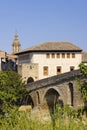 Romanesque bridge Puente la Reina, Gares, Navarre, Spain Royalty Free Stock Photo