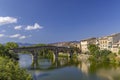 Romanesque bridge Puente la Reina, Gares, Navarre, Spain Royalty Free Stock Photo