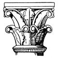 Romanesque Capital, an architectural style of medieval Europe, vintage engraving