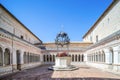 The Romanesque cloister of the abbey of Sassovivo of the thirteenth century, Foligno, Umbria