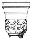 Romanesque Cushion Capital, a design found in a monastery in Lippoldsberg, vintage engraving