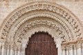 Romanesque decorated arcade exterior. Toro cathedral, Zamora, Spain