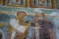 Romanesque fresco in Hojen church, Denmark Royalty Free Stock Photo