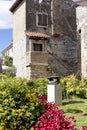 The Romanesque House, medieval 13th century building located in Marafor Square, Porec, Croatia, Istria Royalty Free Stock Photo