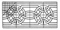 Romanesque Interlacement Band consists of wavy arcs, vintage engraving