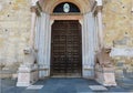 Romanesque main entrance to Parma Cathedral, Parma, Italy Royalty Free Stock Photo