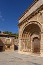 Romanesque portal of the church of San Miguel or San Valero 13t Royalty Free Stock Photo