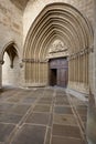 Romanesque portal of Santa Maria de Ujue sanctuary. Navarra, Spa