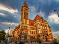 Romanesque revival style historic Cincinnati city hall Royalty Free Stock Photo