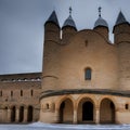 3 A Romanesque-style church with round arches and a heavy, fortress-like appearance3, Generative AI