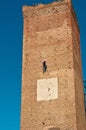 Romanesque tower of an abbey in Barbaresco, Italy