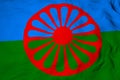 Romani flag in 3D rendering