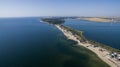 Romania - Black Sea view with road between Eforie Nord and Eforie Sud Royalty Free Stock Photo