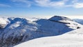 Romania, Bucegi Mountains, Viewpoint from Omu Peak to Cerdac. Royalty Free Stock Photo