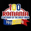 100 Romania centenary of the Great Union label or sticker