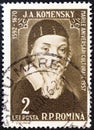 ROMANIA - CIRCA 1957: A stamp printed in Romania shows John Amos Comenius educationist, 300th death anniversary, circa 1957. Royalty Free Stock Photo