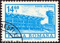 ROMANIA - CIRCA 1972: A stamp printed in Romania shows Otopeni Airport, Bucharest, circa 1972 Royalty Free Stock Photo