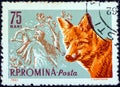 ROMANIA - CIRCA 1961: A stamp printed in Romania from the `Forest Animals` issue shows a Red fox, circa 1961.