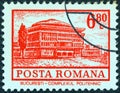 ROMANIA - CIRCA 1972: A stamp printed in Romania shows Bucharest Polytechnic complex, circa 1 Royalty Free Stock Photo