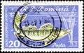 ROMANIA - CIRCA 1960: A stamp printed in Romania from the `Fishes` issue shows Zander Sander lucioperca, circa 1960. Royalty Free Stock Photo