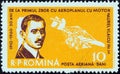 ROMANIA - CIRCA 1960: A stamp printed in Romania shows Aurel Vlaicu and his Airplane No. 1 Crazy Fly, circa 1960. Royalty Free Stock Photo