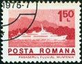 ROMANIA - CIRCA 1974: A stamp printed in Romania from the `ships` issue shows Danube passenger vessel `Muntenia`, circa 1974.