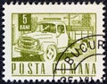 ROMANIA - CIRCA 1967: A stamp printed in Romania shows a Carpati lorry, circa 1967.