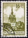 ROMANIA - CIRCA 1972: a stamp printed in Romania shows the Clock Tower, Sighisoara, circa 1972. Royalty Free Stock Photo