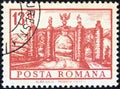 ROMANIA - CIRCA 1972: A stamp printed in Romania shows City Gate, Alba Julia, circa 1972.