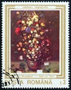 ROMANIA - CIRCA 1990: A stamp printed in Romania shows Vase of Flowers Jan Brueghel, the elder, circa 1990.