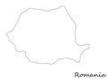 Romania country borders shape contour.