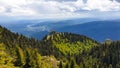 Romania, Cozia Mountains, Urzica Ridge, viewpoint to Olt River.