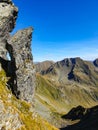 Romania, Fagaras Mountains, Acul Revolver Stone.