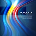 Romania flag background. Abstract romanian flag in the blue sky. National holiday card design. Business brochure design. State Royalty Free Stock Photo