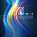 Romania flag background. Abstract romanian flag in the blue sky. National holiday card design. Business brochure design. State Royalty Free Stock Photo