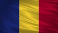 Romania flag blowing in the wind. Background texture. 3d rendering, wave Royalty Free Stock Photo